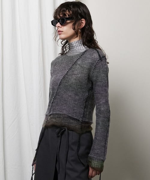 PRANK PROJECT(プランクプロジェクト)の「モヘヤカスリリバーシブルニットトップ/Mohair Blur Reversible Knit Top(ニット/セーター・レディース・ブラック/パープル/ブルー・FREE)」の22枚目の写真