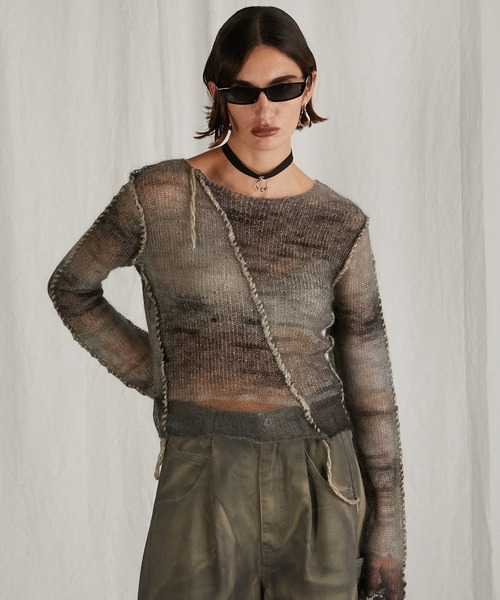 PRANK PROJECT(プランクプロジェクト)の「モヘヤカスリリバーシブルニットトップ/Mohair Blur Reversible Knit Top(ニット/セーター・レディース・ブラック/パープル/ブルー・FREE)」の13枚目の写真