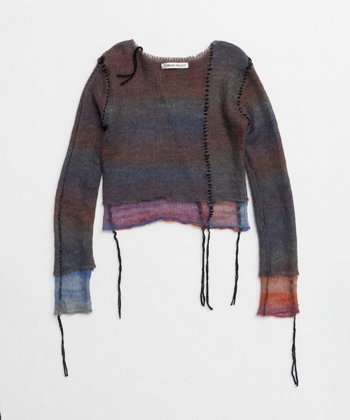 モヘヤカスリリバーシブルニットトップ/Mohair Blur Reversible