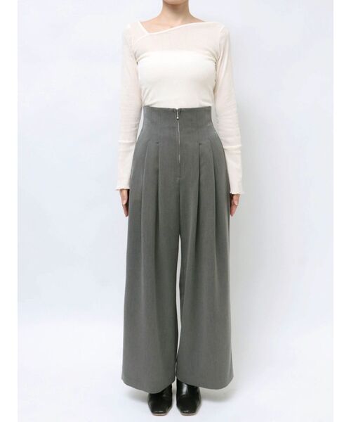 LAGUNAMOON（ラグナムーン）の「2タックワイドパンツ（その他パンツ・レディース・アイボリー/グレー・SMALL/MEDIUM）」の14枚目の写真