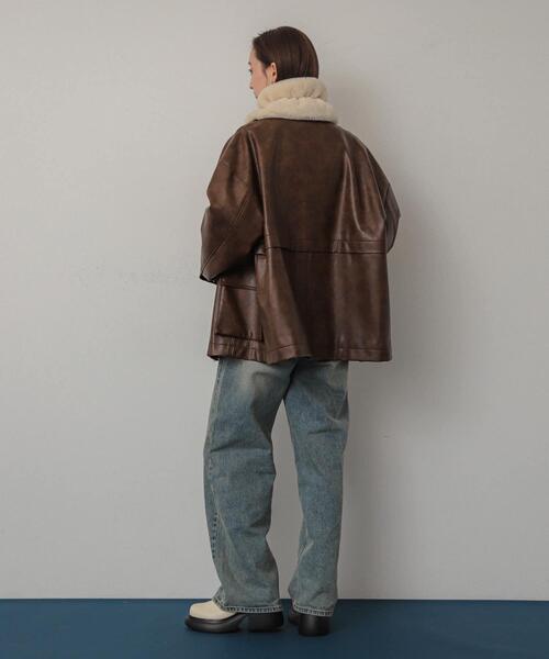 SENSE OF PLACE by URBAN RESEARCH（センスオブプレイスバイアーバンリサーチ）の「ウェーブティペット（マフラー・レディース・アイボリー/ブラウン/チャコールグレー・ONE）」の7枚目の写真