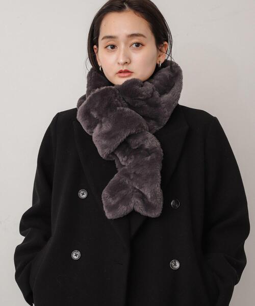 SENSE OF PLACE by URBAN RESEARCH（センスオブプレイスバイアーバンリサーチ）の「ウェーブティペット（マフラー・レディース・アイボリー/ブラウン/チャコールグレー・ONE）」の13枚目の写真