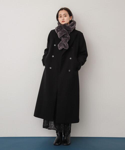 SENSE OF PLACE by URBAN RESEARCH（センスオブプレイスバイアーバンリサーチ）の「ウェーブティペット（マフラー・レディース・アイボリー/ブラウン/チャコールグレー・ONE）」の15枚目の写真