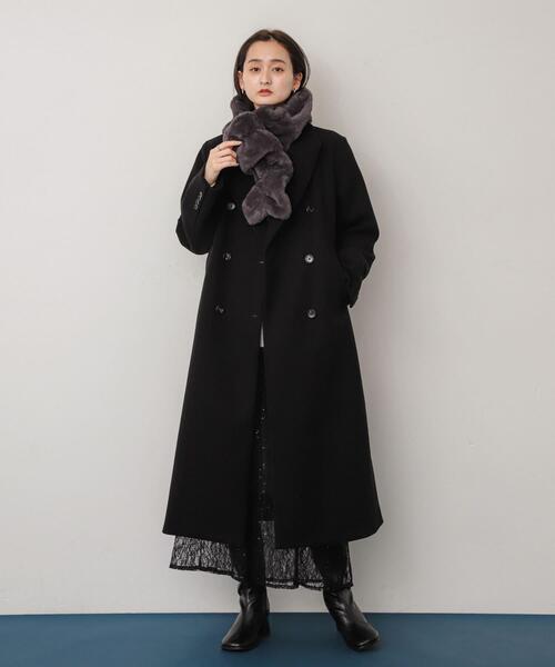 SENSE OF PLACE by URBAN RESEARCH（センスオブプレイスバイアーバンリサーチ）の「ウェーブティペット（マフラー・レディース・アイボリー/ブラウン/チャコールグレー・ONE）」の16枚目の写真