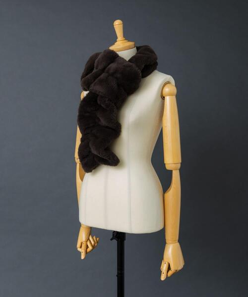 SENSE OF PLACE by URBAN RESEARCH（センスオブプレイスバイアーバンリサーチ）の「ウェーブティペット（マフラー・レディース・アイボリー/ブラウン/チャコールグレー・ONE）」の17枚目の写真