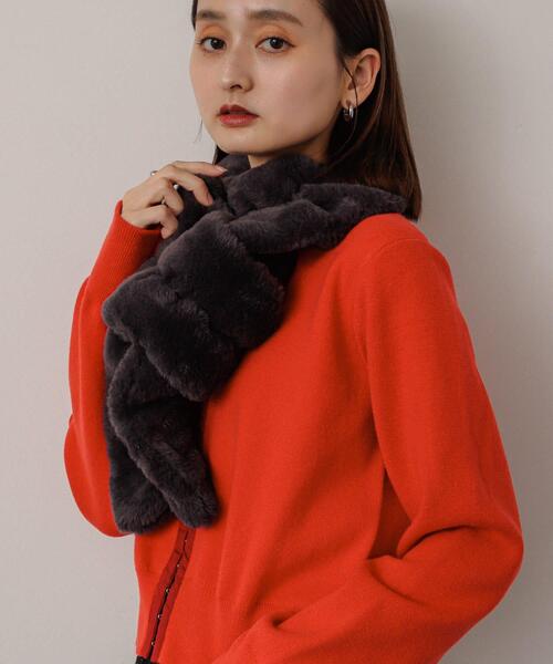 SENSE OF PLACE by URBAN RESEARCH（センスオブプレイスバイアーバンリサーチ）の「ウェーブティペット（マフラー・レディース・アイボリー/ブラウン/チャコールグレー・ONE）」の21枚目の写真