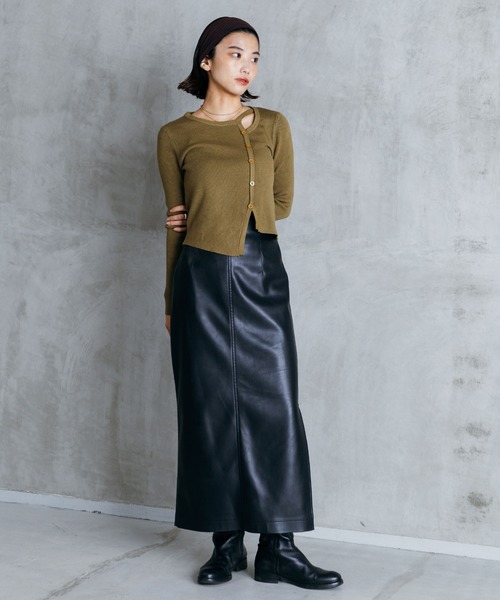 GLOWNY アシンメトリーニット　グレー GLOWNY アシンメトリーニット グレー レディース