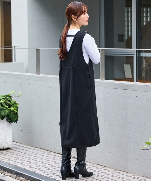 INCEDE（インシード）の「ジップジャンパースカート（ジャンパースカート・レディース・チャコールグレー/ブラック・M/L/LL）」の9枚目の写真