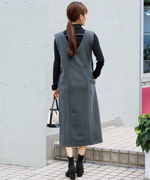 INCEDE（インシード）の「ジップジャンパースカート（ジャンパースカート・レディース・チャコールグレー/ブラック・M/L/LL）」の16枚目の写真