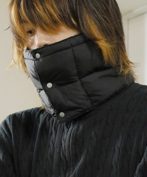 TAION（タイオン）の「TAION/タイオン BASIC DOWN NECK WARMER ネックウォーマー（ネックウォーマー/スヌード・メンズ・ブラック/グレー/オフホワイト/ネイビー/ベージュ・ONE SIZE）」の4枚目の写真