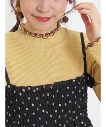 Samansa Mos2 | 配色メローリブハイネックインナー(Tシャツ/カットソー)