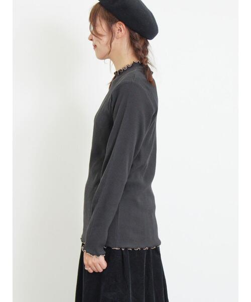 Samansa Mos2(サマンサ モスモス)の「配色メローリブハイネックインナー(Tシャツ/カットソー・レディース・グリーン/キナリ/イエロー/チャコールグレー・F)」の22枚目の写真