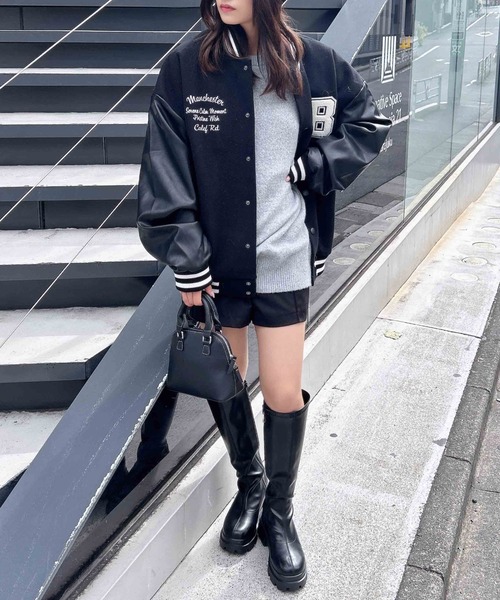 INGNI（イング）の「ワッペン付スタジャン（スタジャン・レディース・グレー系その他3/ブラック系その他2/ブラック×ブラック・M）」の19枚目の写真