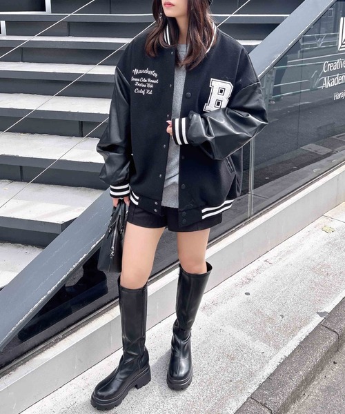 INGNI（イング）の「ワッペン付スタジャン（スタジャン・レディース・グレー系その他3/ブラック系その他2/ブラック×ブラック・M）」の20枚目の写真