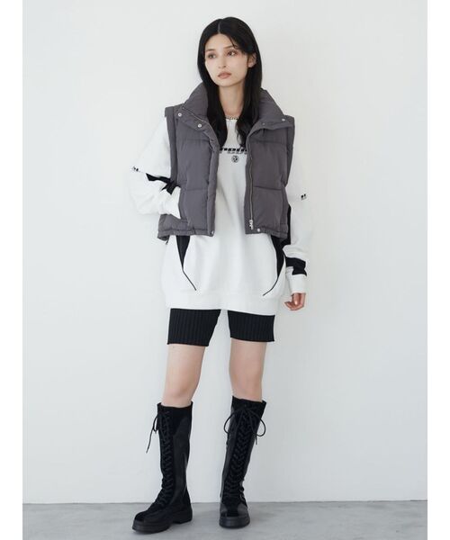 MURUA（ムルーア）の「バイカラーレーサースウェット（スウェット・レディース・ブラック/ホワイト・FREE）」の12枚目の写真