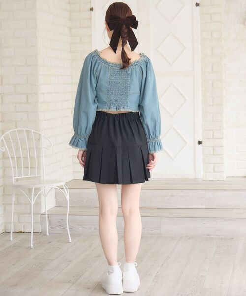 ems excite（エムズエキサイト）の「切替ボックスプリーツミニSK（スカート・レディース・ブラウン系その他2/ブラック/ライトグレー・FREE）」の19枚目の写真