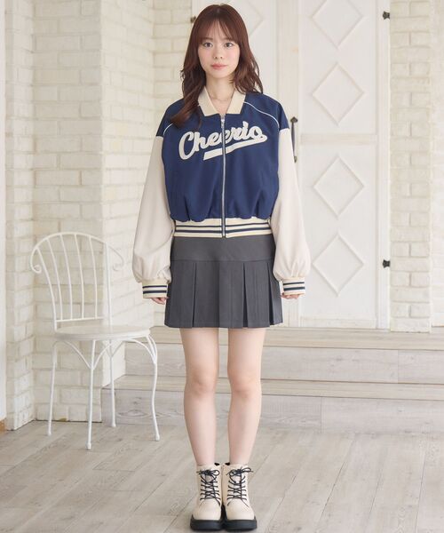 ems excite（エムズエキサイト）の「切替ボックスプリーツミニSK（スカート・レディース・ブラウン系その他2/ブラック/ライトグレー・FREE）」の13枚目の写真