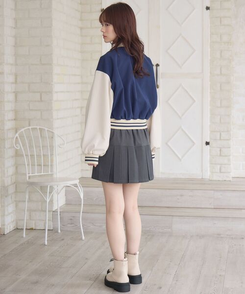 ems excite（エムズエキサイト）の「切替ボックスプリーツミニSK（スカート・レディース・ブラウン系その他2/ブラック/ライトグレー・FREE）」の10枚目の写真