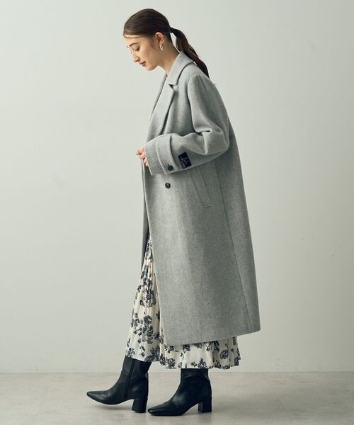 YECCA VECCA（イェッカヴェッカ）の「ウール混ロングダブルコート（チェスターコート・レディース・グレー/ブラック/ライトベージュ/モカ・FREE）」の9枚目の写真