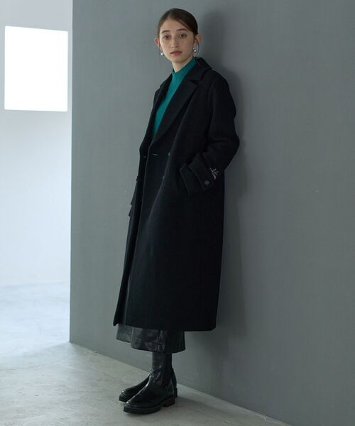 YECCA VECCA（イェッカヴェッカ）の「ウール混ロングダブルコート（チェスターコート・レディース・グレー/ブラック/ライトベージュ/モカ・FREE）」の20枚目の写真