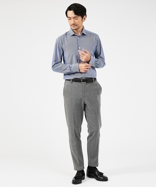 【通年生地使用】トリコット ストライプ 長袖シャツ（シャツ/ブラウス）｜ABAHOUSE GRAY（アバハウスグレイ）