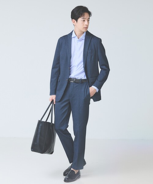 ABAHOUSE GRAY（アバハウスグレイ）の「【ON/OFF兼用】トリコット ストライプ 長袖シャツ（シャツ/ブラウス・メンズ・ライトグレー/ネイビー/サックスブルー/グレイッシュベージュ/その他・46/44/48/50）」の10枚目の写真