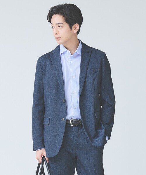 ABAHOUSE GRAY（アバハウスグレイ）の「【ON/OFF兼用】トリコット ストライプ 長袖シャツ（シャツ/ブラウス・メンズ・ライトグレー/ネイビー/サックスブルー/グレイッシュベージュ/その他・46/44/48/50）」の6枚目の写真