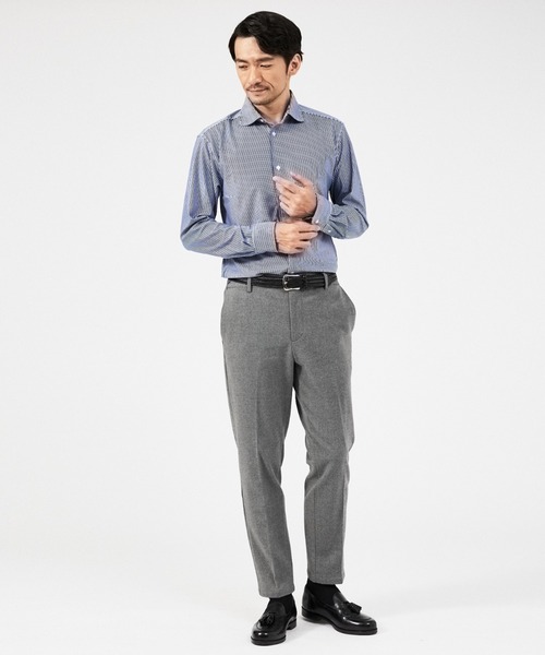 【通年生地使用】トリコット ストライプ 長袖シャツ（シャツ/ブラウス）｜ABAHOUSE GRAY（アバハウスグレイ）
