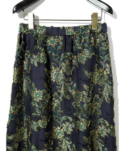 MIDIUMISOLID(ミディウミソリッド)の「MIDIUMISOLID for Ladies ロングバルーンスカート(フラワーカットジャガード)(スカート・レディース・ネイビー・FREE)」の11枚目の写真