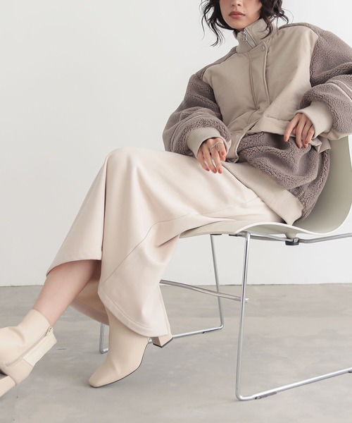 n'OrLABEL（ノアールレーベル）の「『ボア切り替え中綿ブルゾン』（ブルゾン・レディース・カーキ/ベージュ・FREE）」の6枚目の写真