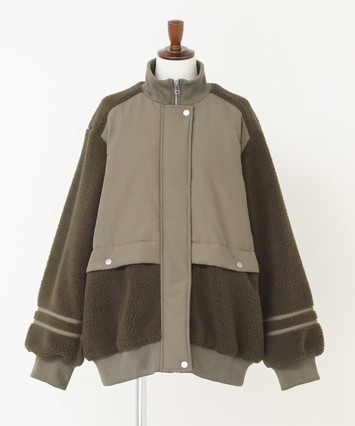 n'OrLABEL（ノアールレーベル）の「『ボア切り替え中綿ブルゾン』（ブルゾン・レディース・カーキ/ベージュ・FREE）」の18枚目の写真