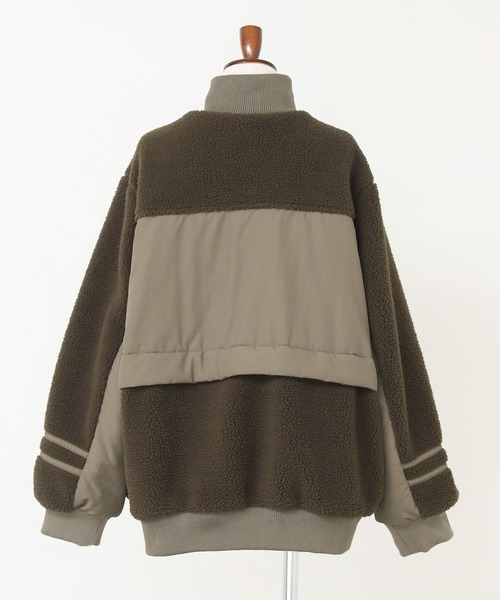n'OrLABEL（ノアールレーベル）の「『ボア切り替え中綿ブルゾン』（ブルゾン・レディース・カーキ/ベージュ・FREE）」の20枚目の写真