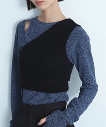 asymmetry knit vest