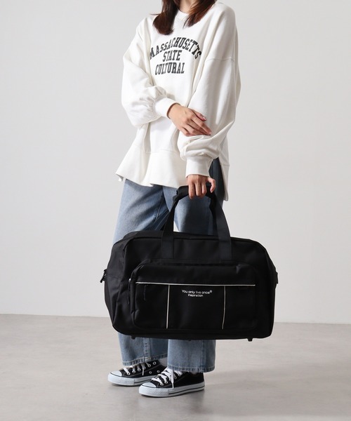 ボストンバッグ ピンパイピング2WAYボストンバッグ（ボストンバッグ