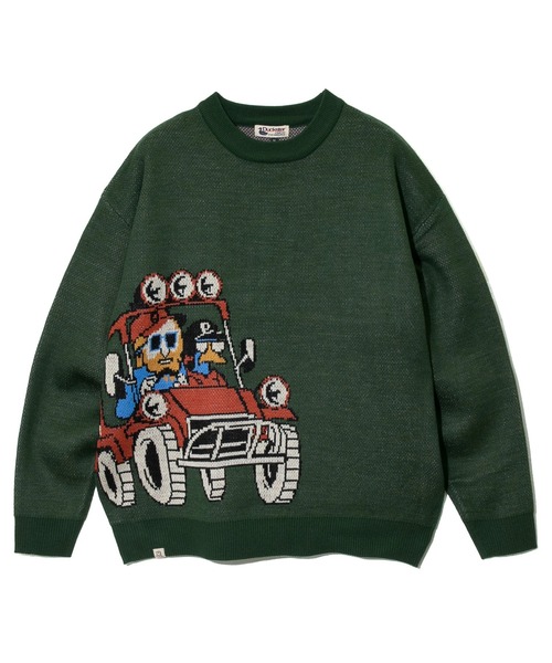 【セール】Duckster/ダックスター ジャガードニットセーター（BAGGY CAR）（ニット/セーター）｜go slow caravan（ゴースローキャラバン）