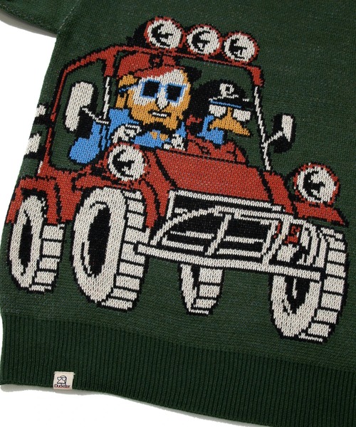 【セール】Duckster/ダックスター ジャガードニットセーター（BAGGY CAR）（ニット/セーター）｜go slow caravan（ゴースローキャラバン）