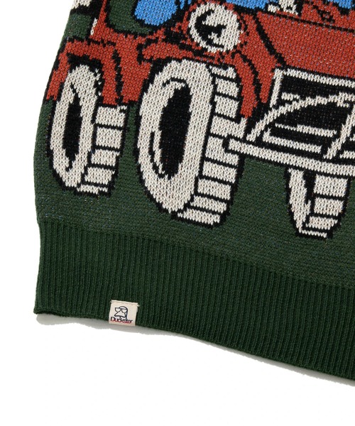 【セール】Duckster/ダックスター ジャガードニットセーター（BAGGY CAR）（ニット/セーター）｜go slow caravan（ゴースローキャラバン）