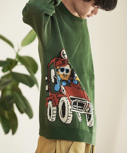 【セール】Duckster/ダックスター ジャガードニットセーター（BAGGY CAR）（ニット/セーター）｜go slow caravan（ゴースローキャラバン）