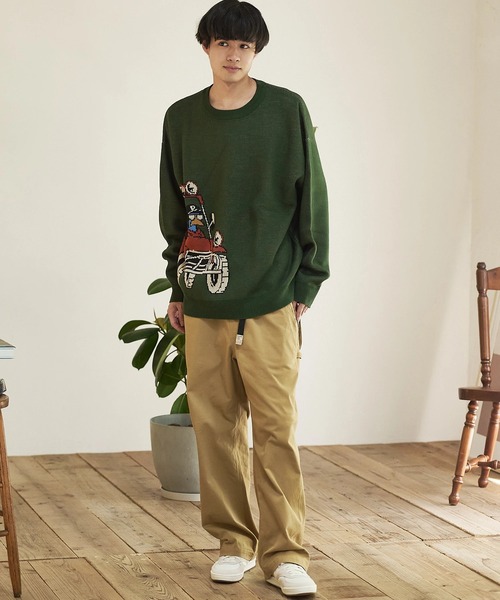 【セール】Duckster/ダックスター ジャガードニットセーター（BAGGY CAR）（ニット/セーター）｜go slow caravan（ゴースローキャラバン）