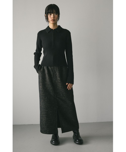 STYLEMIXER（スタイルミキサー）の「フロントスリットツイードスカート（スカート・レディース・グレー/ブラック/レッド・SMALL/MEDIUM）」の5枚目の写真