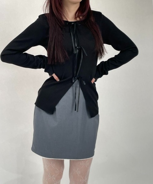 OVAL LINE MINI SKIRT(スカート)|hugi(ハギ)