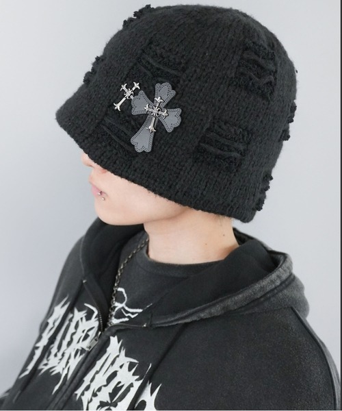 SPINNS（スピンズ）の「ニットビーニー/バケットハット/クロス/深め/韓国/Y2K・グランジ系帽子（ハット・メンズ・ブラウン/ブラック・ONESIZE）」の13枚目の写真