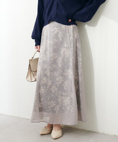 natural couture（ナチュラルクチュール）の「【WEB限定】osono長さ変えれるシアー重ねスカート（スカート・レディース・オフホワイト/ブルー/ブラック・FREE）」の18枚目の写真