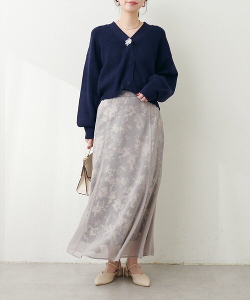 natural couture（ナチュラルクチュール）の「【WEB限定】osono長さ変えれるシアー重ねスカート（スカート・レディース・オフホワイト/ブルー/ブラック・FREE）」の20枚目の写真