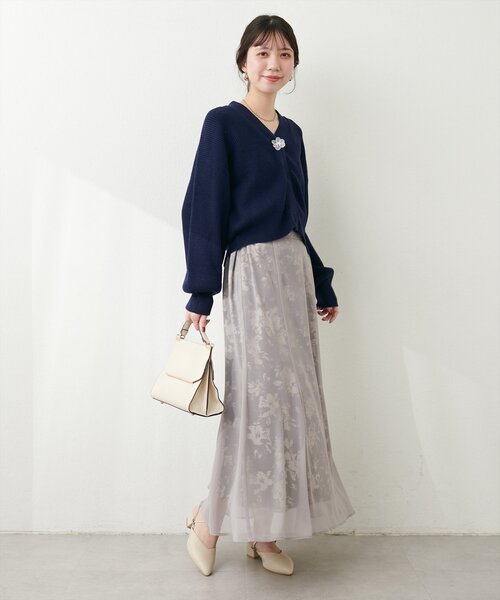 natural couture（ナチュラルクチュール）の「【WEB限定】osono長さ変えれるシアー重ねスカート（スカート・レディース・オフホワイト/ブルー/ブラック・FREE）」の21枚目の写真