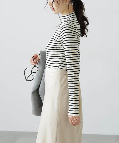 FREE'S MART（フリーズマート）の「◆〈洗える〉マシンウォッシャブルボトルネックリブニット（ニット/セーター・レディース・ホワイト/グレー/ピンク/ホワイト系その他・FREE）」の22枚目の写真