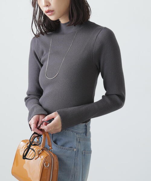 FREE'S MART（フリーズマート）の「◆〈洗える〉マシンウォッシャブルボトルネックリブニット（ニット/セーター・レディース・ホワイト/グレー/ピンク/ホワイト系その他・FREE）」の3枚目の写真