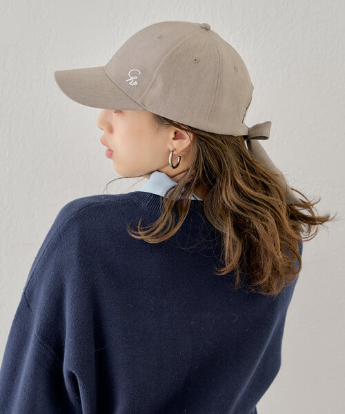 Chico（チコ）の「刺繍入りバックリボンキャップ（ハット・レディース・ベージュ/ネイビー/グレー・FREE）」の13枚目の写真