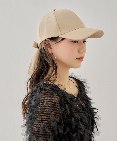 Chico（チコ）の「刺繍入りバックリボンキャップ（ハット・レディース・ベージュ/ネイビー/グレー・FREE）」の20枚目の写真