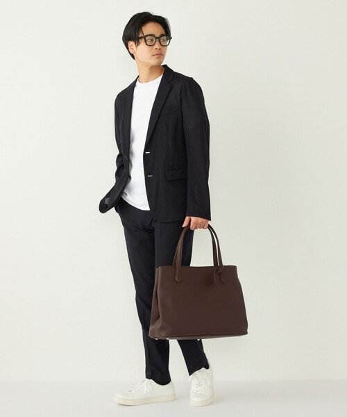 【美品】Ships レザー トートバッグ ダークブラウン 本革 SHIPS Colors:スプリット レザー トート バッグ◇（トートバッグ